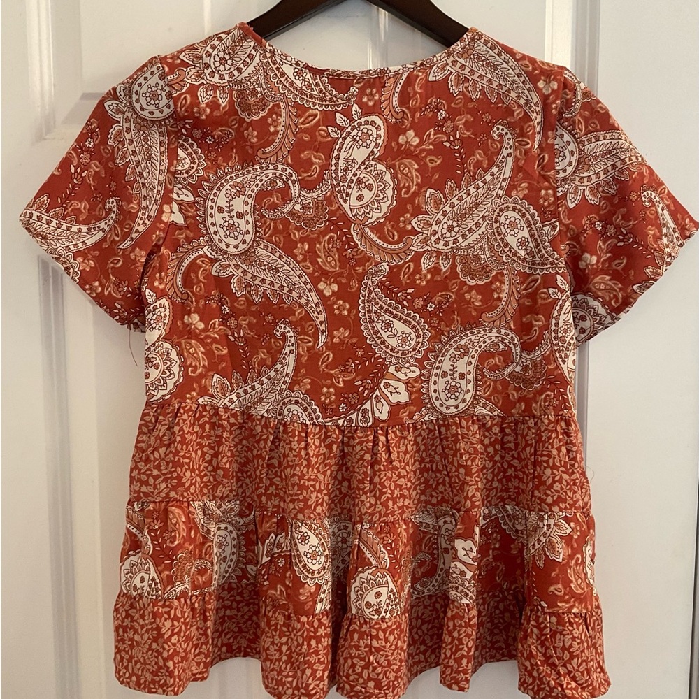 Paper Crane Paisley & Floral Baby Doll Top - NWT - Size XS - Picture 9 of 9